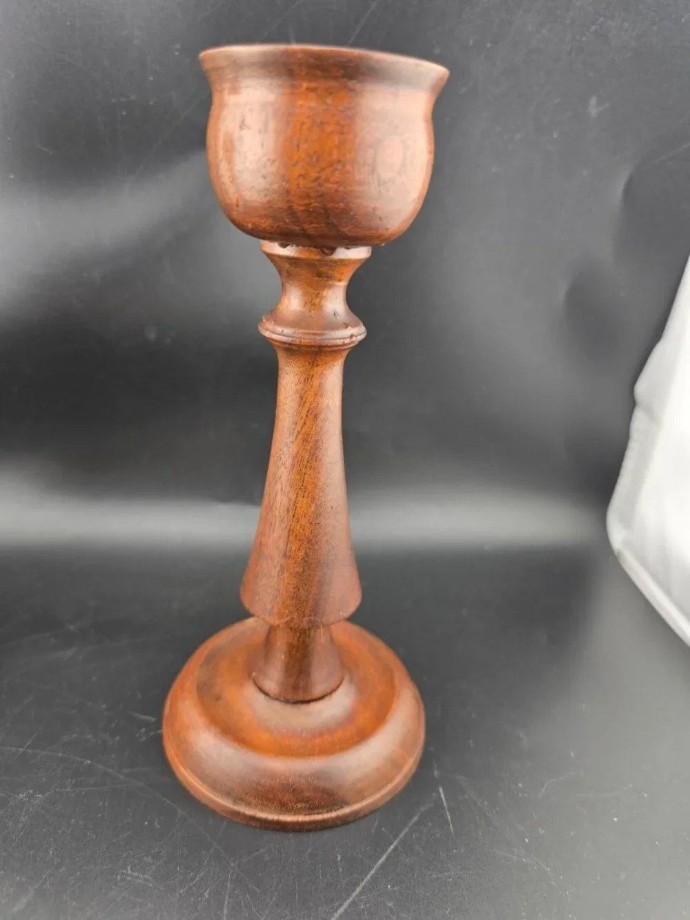 Vntg Hand Turned Wooden Candlesticks Pair/Set 7-Inch Vintage 1976 Signed